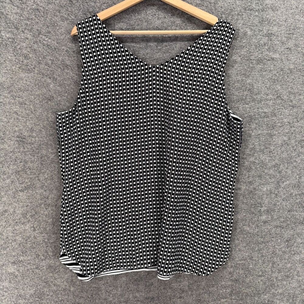 Unbranded Blouse Women M Medium Black Polka Dot V-Neck Sleeveless Wide Strap